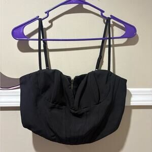 White Fox Boutique Black Crop Top with Straps